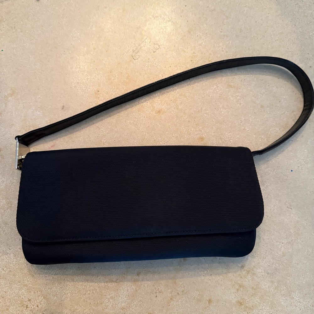 Stuart Weitzman Black Patent Leather strap Clutch